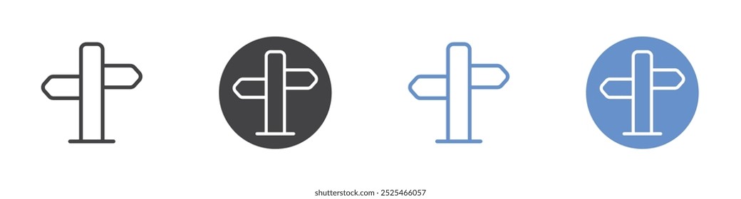 Direction sign icon Thin outline art symbol