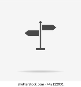 Direction sign icon. Vector concept illustration for design.