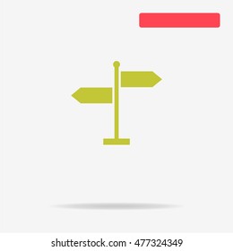 Direction sign icon. Vector concept illustration for design.