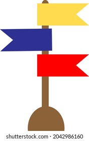 Direction sign, illustration, vector, on a white background.