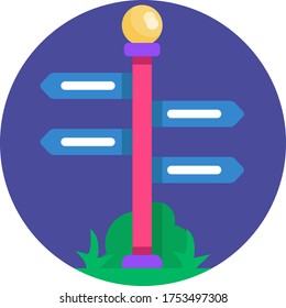 Direction sign indication vector illustration icon