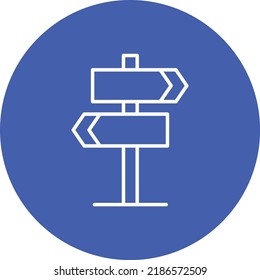 Imagen vectorial del icono de círculo de la línea de señalización de dirección. También se puede usar para aplicaciones web, aplicaciones móviles y medios impresos.