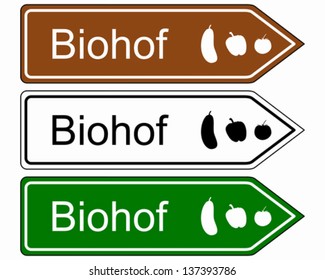 Direction sign organic farm