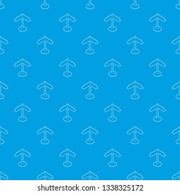 Direction sign pattern vector seamless blue repeat for any use