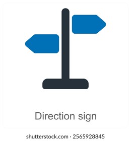 Direction Sign and pointer icon concept