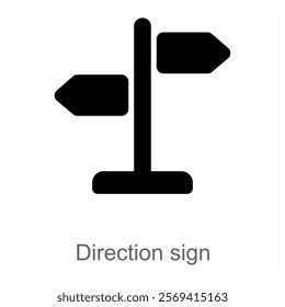 Direction Sign and pointer icon concept