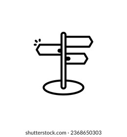 Direction sign post outline icon. Vector illustration. Isolated icon is suitable for web, infographics, interfaces, and apps.