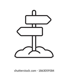 Direction Sign Posts line icon
