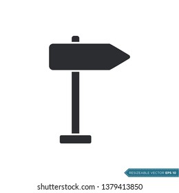 Direction Sign, Road Sign Icon Vector Template Illustration Design