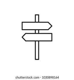 Direction Sign Thin Line Icon Symbol Vector Illustration Graphic Design
