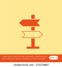 Direction sign vector icon