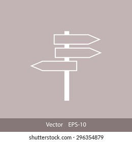 Direction sign vector icon. 
