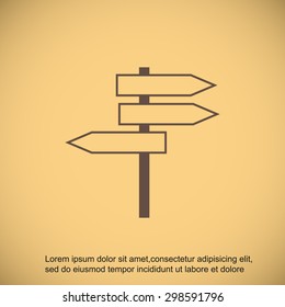 Direction sign vector icon