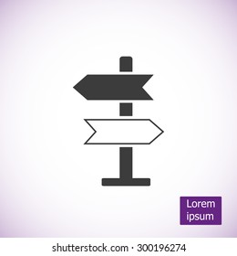 Direction sign vector icon
