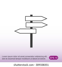 Direction sign vector icon. 