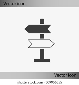 Direction sign vector icon. 