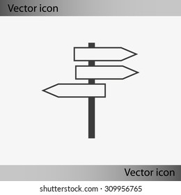 Direction sign vector icon. 