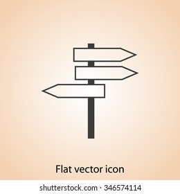 Direction sign vector icon. 