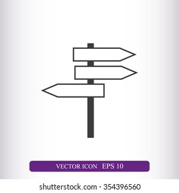 Direction sign vector icon. 