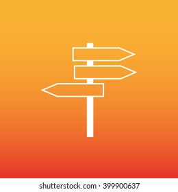 Direction sign vector icon. 