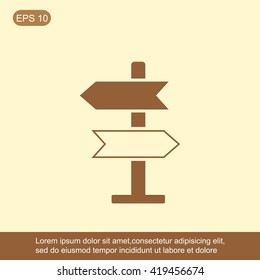 Direction sign vector icon. 

