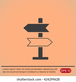 Direction sign vector icon. 
