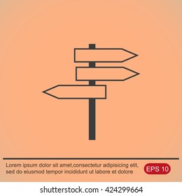 Direction sign vector icon. 
