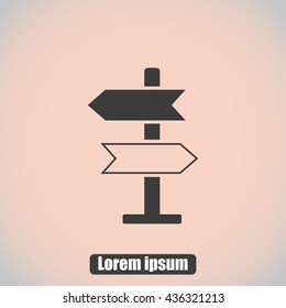 Direction sign vector icon. 
