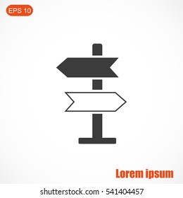 Direction sign vector icon. 