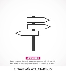 Direction sign vector icon. 