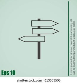 Direction sign vector icon. 