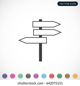 Direction sign vector icon. 