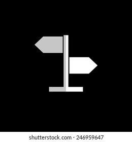 direction sign - vector icon, flat design