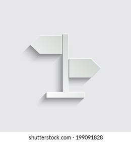 direction sign - vector icon on a grey background
