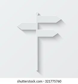 direction sign vector icon - paper illustration