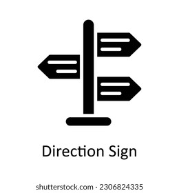 Direction Sign vector   Solid Icon Design illustration. Location and Map Symbol on White background EPS 10 File
