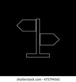 direction sign  - white vector icon