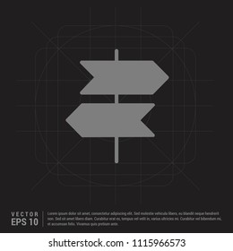 Direction signboard icon - Black Creative Background - Free vector icon