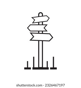 direction signboard icon logo vector design template