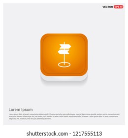 Direction signboard icon Orange Abstract Web Button - Free vector icon