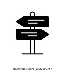 Icono de Relleno de Flecha de Señal de Dirección: Wayfinding Navigation