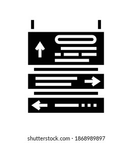 direction signpost glyph icon vector. direction signpost sign. isolated contour symbol black illustration
