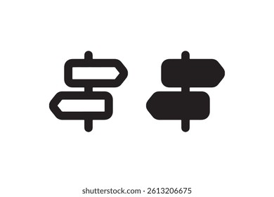 Direction signpost icon set for navigation and maps Vector