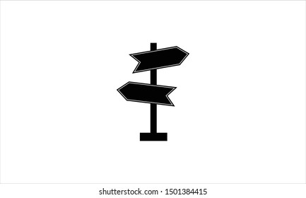 Direction signpost minimal icon logo