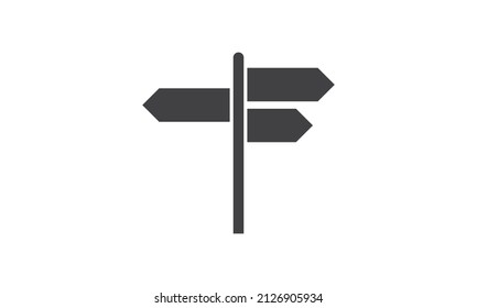 Direction signpost symbols. Arrow three isolated illustration vector graphic design elements road way sign icon