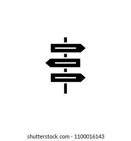 Direction signs black icon concept. Direction signs flat  vector symbol, sign, illustration.