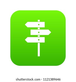 Direction signs icon digital green for any design isolated on white vector illustration