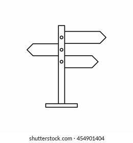 Direction signs icon in outline style isolated vector illustration