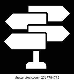 Direction signs icon in simple style on a black background illustration