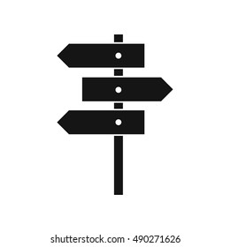 Direction signs icon in simple style on a white background vector illustration